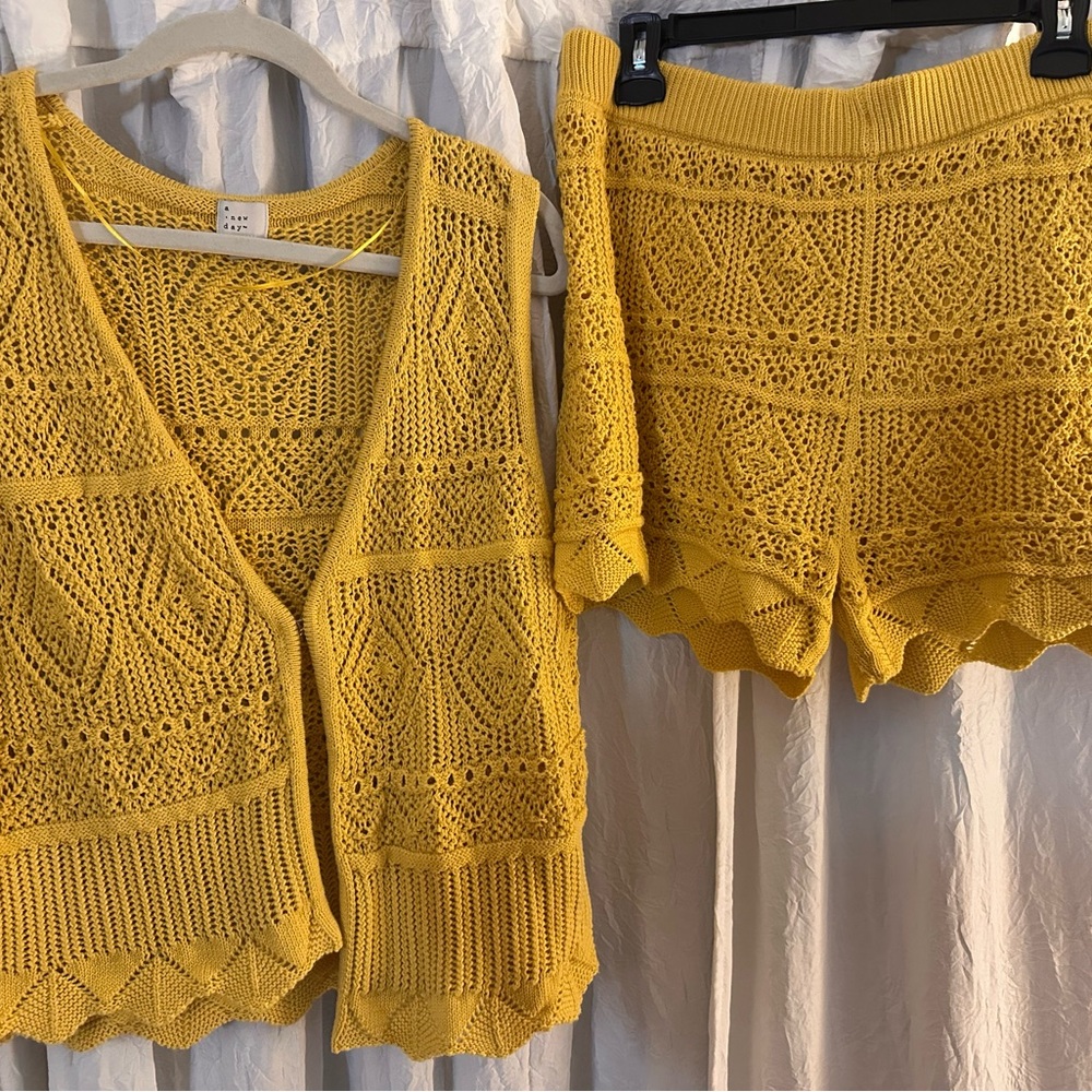 a new day Yellow V-Neck Sweater Set